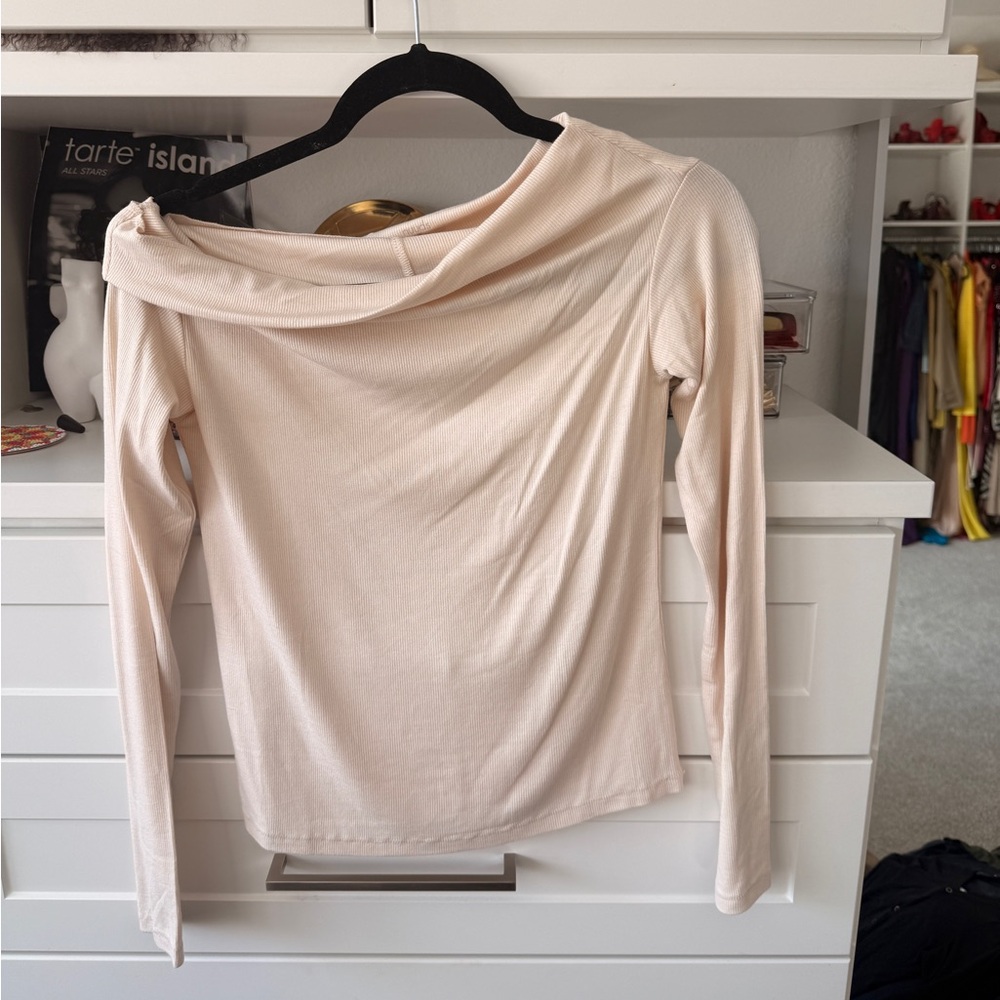 Elegant Cream Off-Shoulder Women's Top